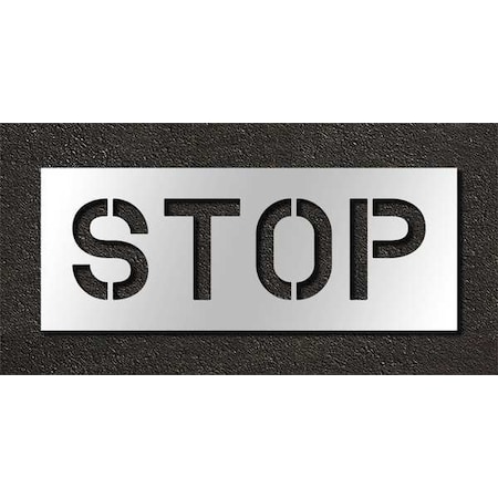 Pavement Stencil, Message, Stop, 10 in Character Height, Highway Gothic Font, Polyethylene, Clear MPN:STL-116-71003