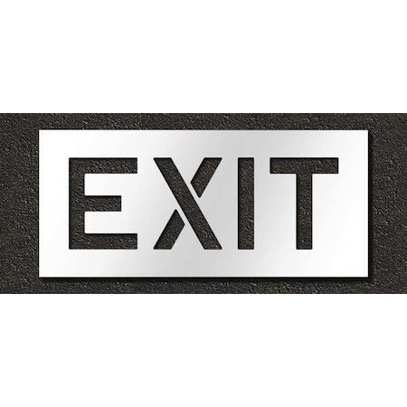 Pavement Stencil, Message, Exit, 10 in Character Height, Highway Gothic Font, Polyethylene, Clear MPN:STL-116-71005