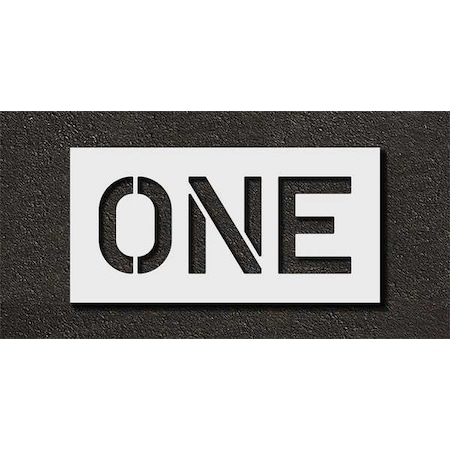 Pavement Stencil, Message, One, 10 in Character Height, Highway Gothic Font, Polyethylene, Clear MPN:STL-116-71009