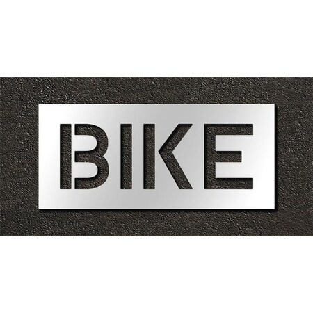 Pavement Stencil, Message, Bike, 10 in Character Height, Highway Gothic Font, Polyethylene, Clear MPN:STL-116-71017