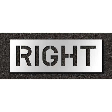 Pavement Stencil, Message, Right, 10 in Character Height, Highway Gothic Font, Polyethylene, Clear MPN:STL-116-71021