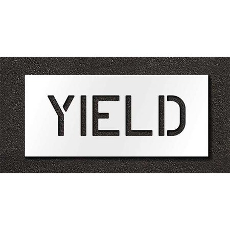 Pavement Stencil, Message, Yield, 10 in Character Height, Highway Gothic Font, Polyethylene, Clear MPN:STL-116-71026