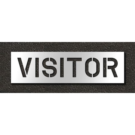 Pavement Stencil, Message, Visitors, 10 in Character Height, Highway Gothic Font, Polyethylene MPN:STL-116-71034