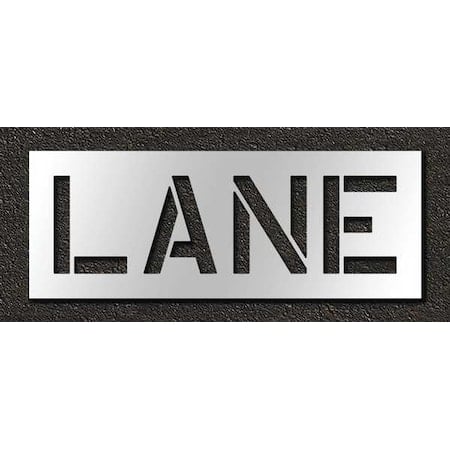 Pavement Stencil, Message, Lane, 12 in Character Height, Highway Gothic Font, Polyethylene, Clear MPN:STL-116-71202