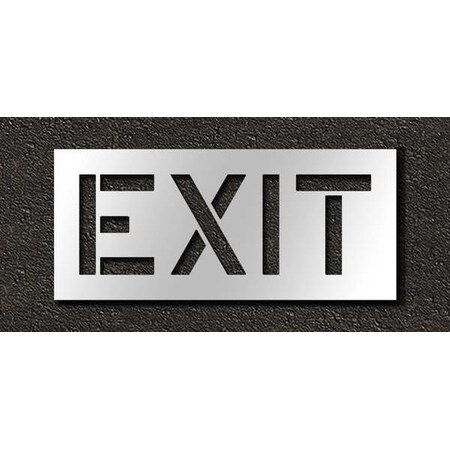 Pavement Stencil, Message, Exit, 12 in Character Height, Highway Gothic Font, Polyethylene, Clear MPN:STL-116-71205