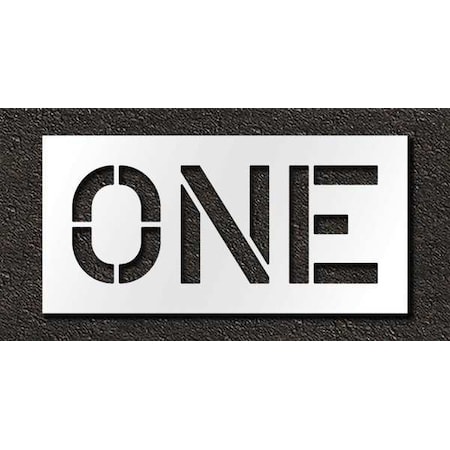 Pavement Stencil, Message, One, 12 in Character Height, Highway Gothic Font, Polyethylene, Clear MPN:STL-116-71209