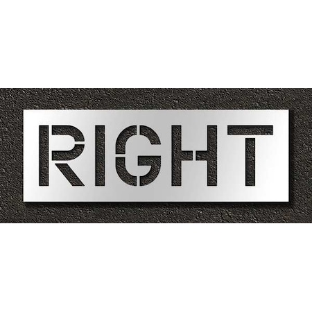 Pavement Stencil, Message, Right, 12 in Character Height, Highway Gothic Font, Polyethylene, Clear MPN:STL-116-71221