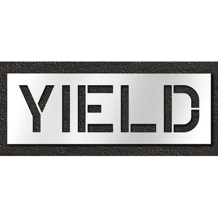 Pavement Stencil, Message, Yield, 12 in Character Height, Highway Gothic Font, Polyethylene, Clear MPN:STL-116-71226