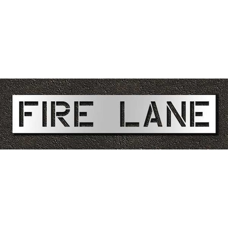 Pavement Stencil, Message, Fire Lane, 12 in Character Height, Highway Gothic Font, Polyethylene MPN:STL-116-71231