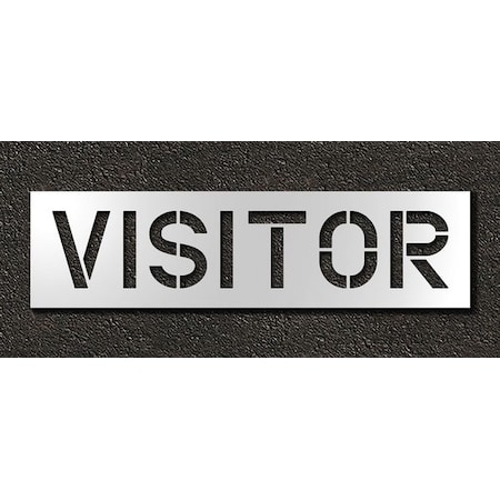 Pavement Stencil, Message, Visitors, 12 in Character Height, Highway Gothic Font, Polyethylene MPN:STL-116-71234