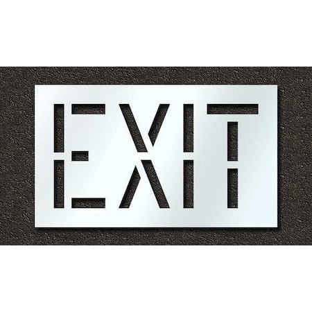 Pavement Stencil, Message, Exit, 18 in Character Height, Highway Gothic Font, Polyethylene, Clear MPN:STL-116-71805