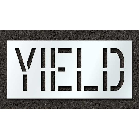 Pavement Stencil, Message, Yield, 18 in Character Height, Highway Gothic Font, Polyethylene, Clear MPN:STL-116-71826