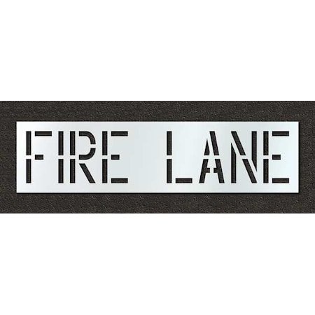 Pavement Stencil, Message, Fire Lane, 18 in Character Height, Highway Gothic Font, Polyethylene MPN:STL-116-71831