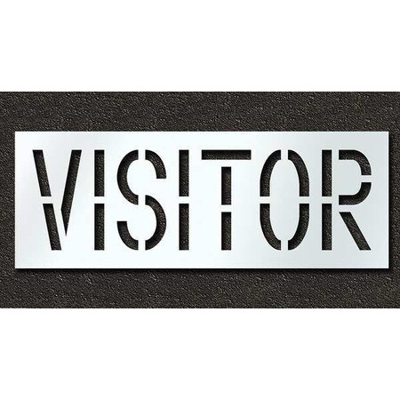 Pavement Stencil, Message, Visitors, 18 in Character Height, Highway Gothic Font, Polyethylene MPN:STL-116-71834