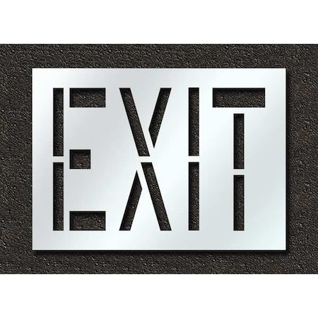 Pavement Stencil, Message, Exit, 24 in Character Height, Highway Gothic Font, Polyethylene, Clear MPN:STL-116-72405