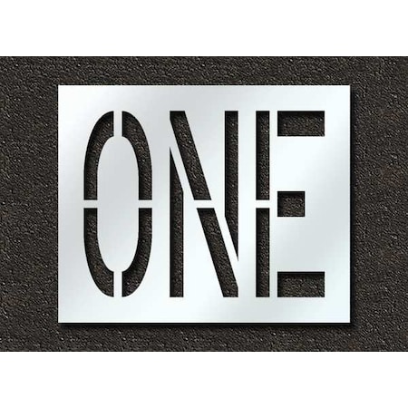 Pavement Stencil, Message, One, 24 in Character Height, Highway Gothic Font, Polyethylene, Clear MPN:STL-116-72409
