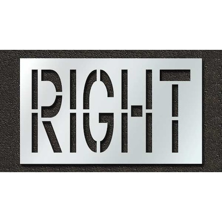 Pavement Stencil, Message, Right, 24 in Character Height, Highway Gothic Font, Polyethylene, Clear MPN:STL-116-72421