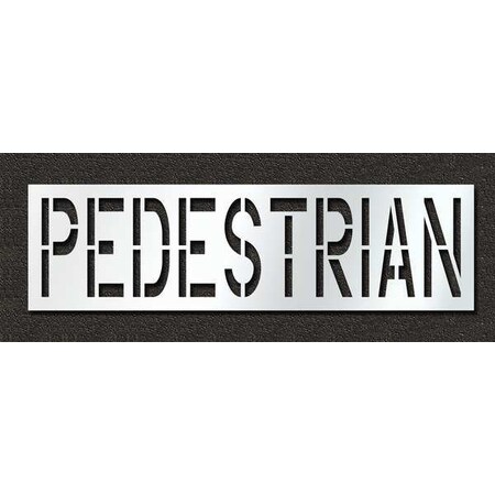 Pavement Stencil, Message, Pedestrian, 24 in Character Height, Highway Gothic Font, Polyethylene MPN:STL-116-72425
