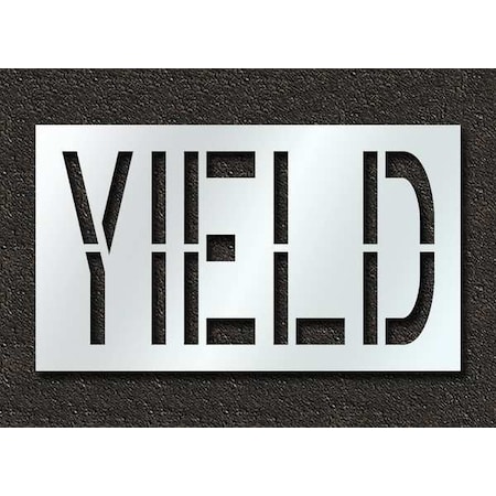 Pavement Stencil, Message, Yield, 24 in Character Height, Highway Gothic Font, Polyethylene, Clear MPN:STL-116-72426