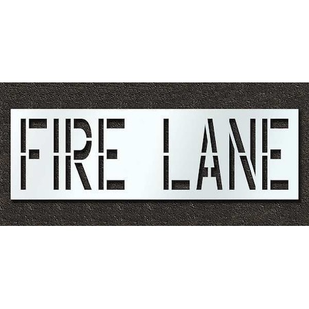 Pavement Stencil, Message, Fire Lane, 24 in Character Height, Highway Gothic Font, Polyethylene MPN:STL-116-72431