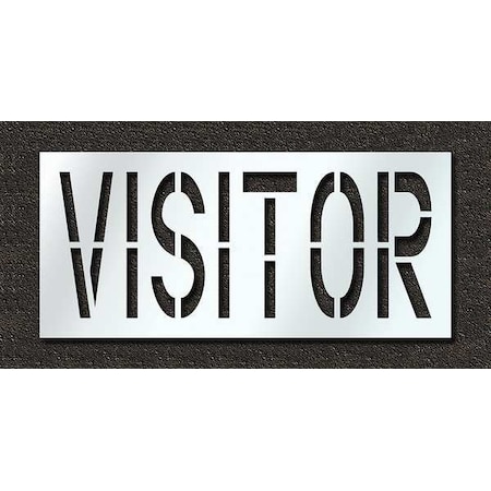 Pavement Stencil, Message, Visitors, 24 in Character Height, Highway Gothic Font, Polyethylene MPN:STL-116-72434