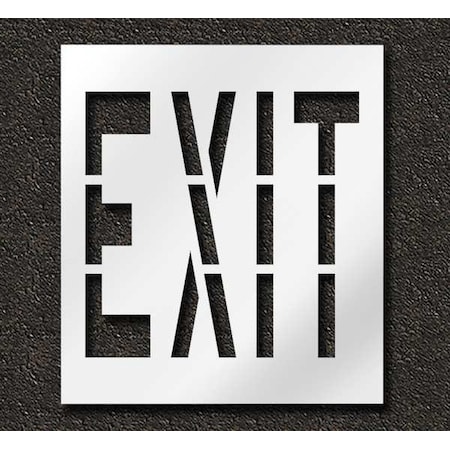 Pavement Stencil, Message, Exit, 36 in Character Height, Highway Gothic Font, Polyethylene, Clear MPN:STL-116-73605