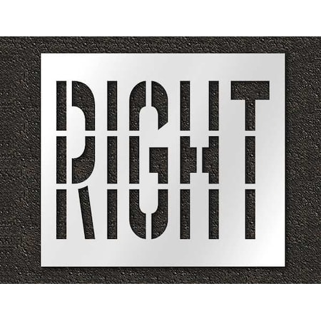 Pavement Stencil, Message, Right, 36 in Character Height, Highway Gothic Font, Polyethylene, Clear MPN:STL-116-73621