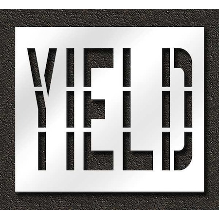 Pavement Stencil, Message, Yield, 36 in Character Height, Highway Gothic Font, Polyethylene, Clear MPN:STL-116-73626