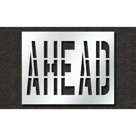 Pavement Stencil, Message, Ahead, 36 in Character Height, Highway Gothic Font, Polyethylene, Clear MPN:STL-116-73628