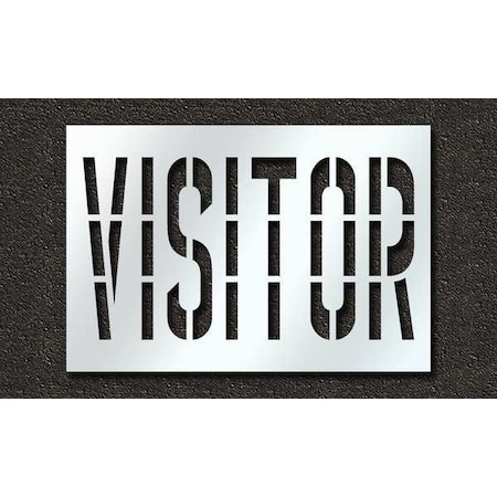Pavement Stencil, Message, Visitors, 36 in Character Height, Highway Gothic Font, Polyethylene MPN:STL-116-73634