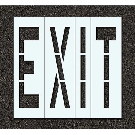 Pavement Stencil, Message, Exit, 48 in Character Height, Highway Gothic Font, Polyethylene, Clear MPN:STL-116-74805