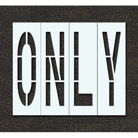 Pavement Stencil, Message, Only, 48 in Character Height, Highway Gothic Font, Polyethylene, Clear MPN:STL-116-74806