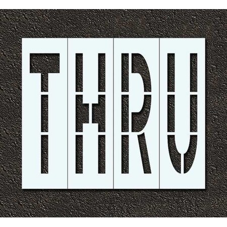 Pavement Stencil, Message, Thru, 48 in Character Height, Highway Gothic Font, Polyethylene, Clear MPN:STL-116-74808