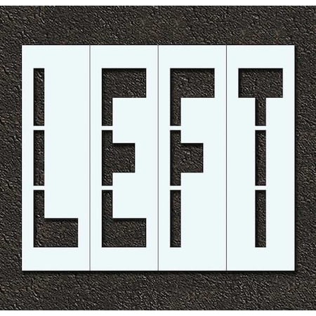 Pavement Stencil, Message, Left, 48 in Character Height, Highway Gothic Font, Polyethylene, Clear MPN:STL-116-74820