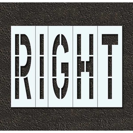 Pavement Stencil, Message, Right, 48 in Character Height, Highway Gothic Font, Polyethylene, Clear MPN:STL-116-74821