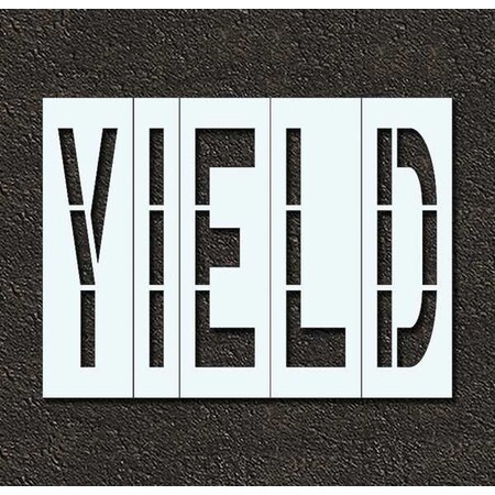 Pavement Stencil, Message, Yield, 48 in Character Height, Highway Gothic Font, Polyethylene, Clear MPN:STL-116-74826