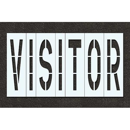 Pavement Stencil, Message, Visitors, 48 in Character Height, Highway Gothic Font, Polyethylene MPN:STL-116-74834