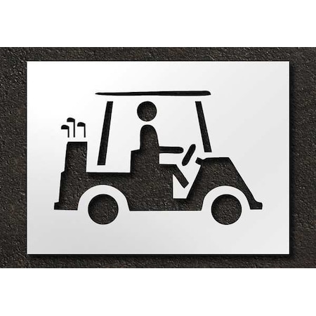 Golf Course Stencil, Symbol, Cart Logo, 16 in Character Height, Highway Gothic Font, Clear, 1 Pieces MPN:STL-116-75604