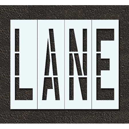 Pavement Stencil, Message, Lane, 96 in Character Height, Highway Gothic Font, Polyethylene, Clear MPN:STL-116-79602