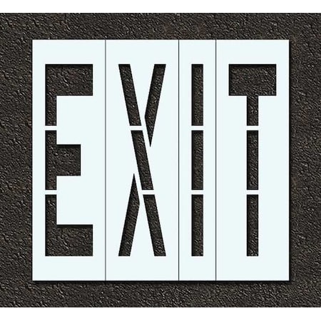 Pavement Stencil, Message, Exit, 96 in Character Height, Highway Gothic Font, Polyethylene, Clear MPN:STL-116-79605