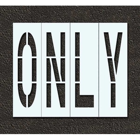 Pavement Stencil, Message, Only, 96 in Character Height, Highway Gothic Font, Polyethylene, Clear MPN:STL-116-79606
