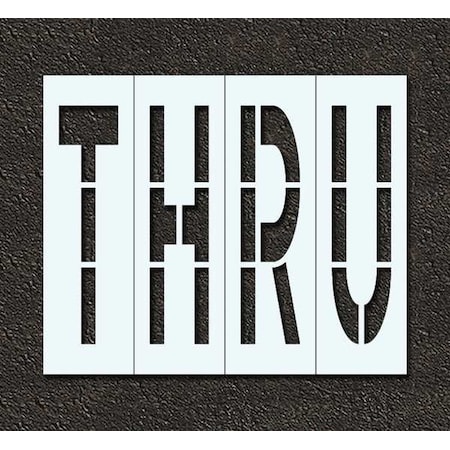 Pavement Stencil, Message, Thru, 96 in Character Height, Highway Gothic Font, Polyethylene, Clear MPN:STL-116-79608