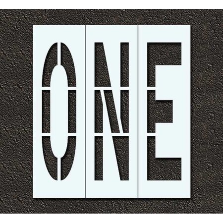 Pavement Stencil, Message, One, 96 in Character Height, Highway Gothic Font, Polyethylene, Clear MPN:STL-116-79609