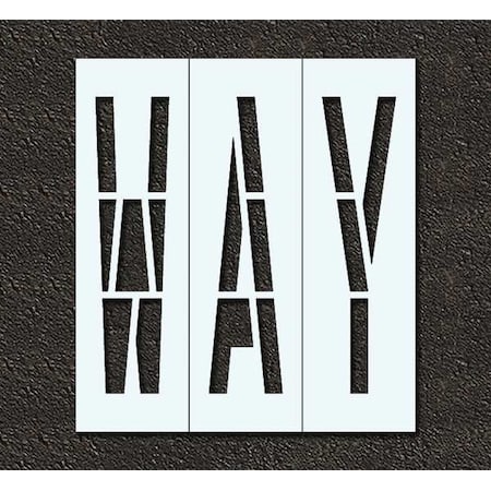 Pavement Stencil, Message, Way, 96 in Character Height, Highway Gothic Font, Polyethylene, Clear MPN:STL-116-79610