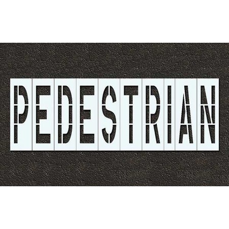 Pavement Stencil, Message, Pedestrian, 96 in Character Height, Highway Gothic Font, Polyethylene MPN:STL-116-79625