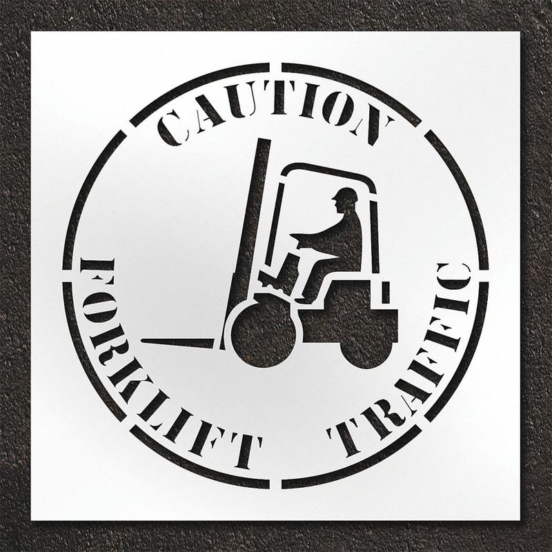 Stencil Caution Forklift Traffic MPN:STL-108-14815