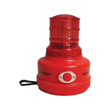 Warning Light, Red, LED, 2 D Batteries MPN:M100R-LED