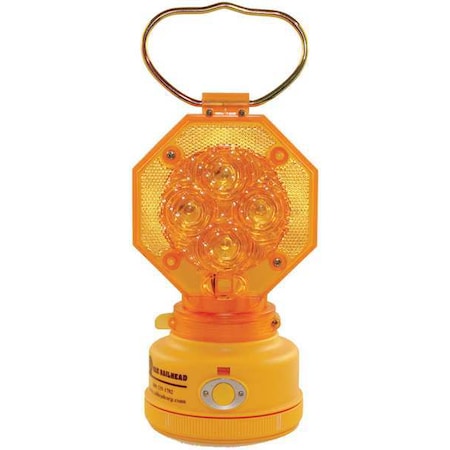 Safety Light, Amber, LED, 2 D Batteries MPN:M8-LED A