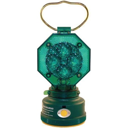 Safety Light, Green, LED, 2 D Batteries MPN:M8-LED G