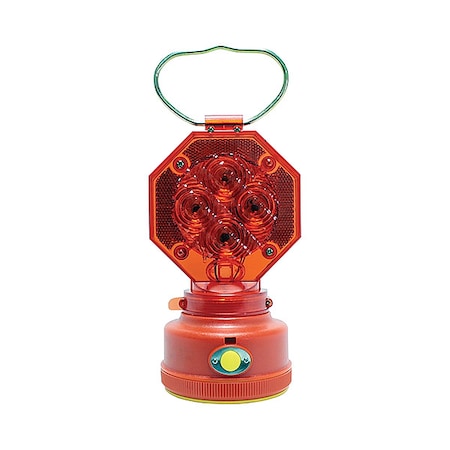 Safety Light, Red, LED, 2 D Batteries MPN:M8-LED R